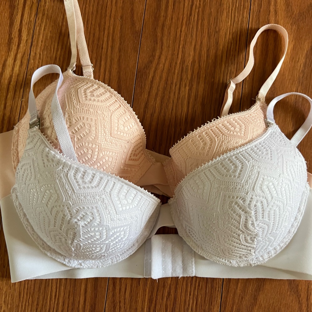 Nautica bundle of two White and Cream Textured Bras